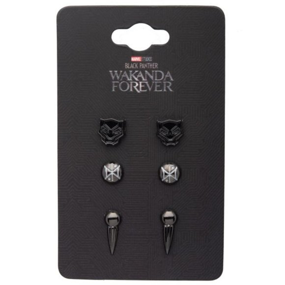 Black Panther: Wakanda Forever Black Plated Symbol Stud Pack - Picture 1 of 2